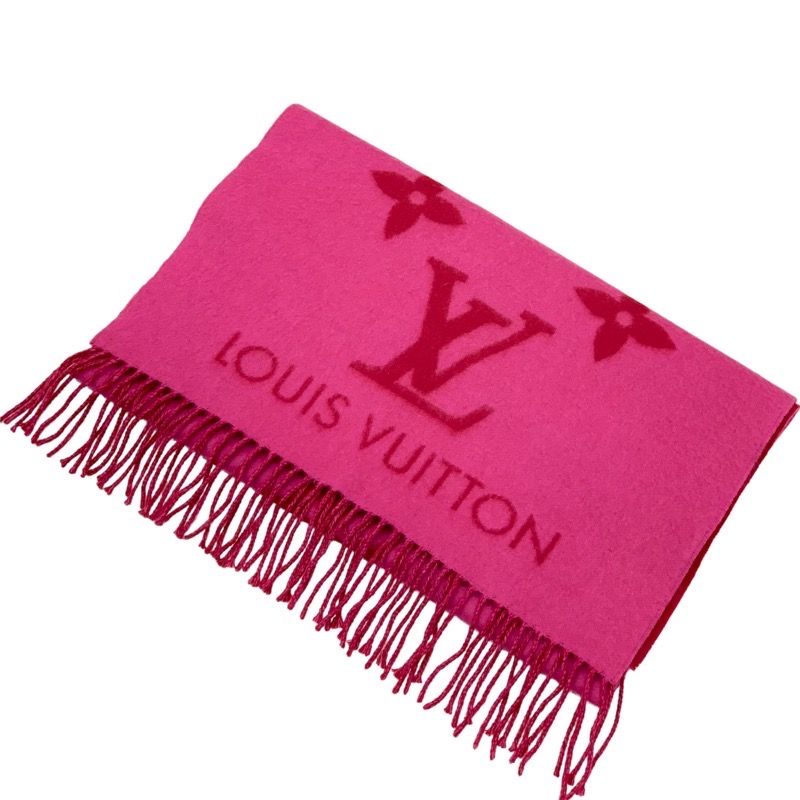 ルイヴィトン エシャルプ・ロゴマフラー レッド LOUIS VUITTON LV
