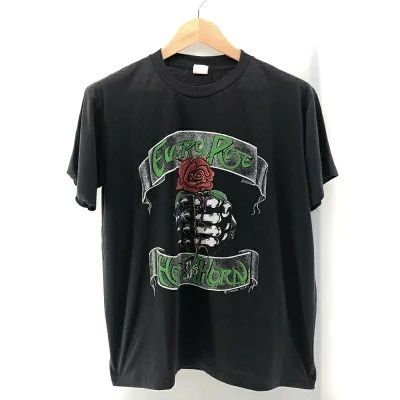 ＄POISON 80s EVERY ROSE Has it s THORN 両面プリント Tシャツ サイズL ブラック 19