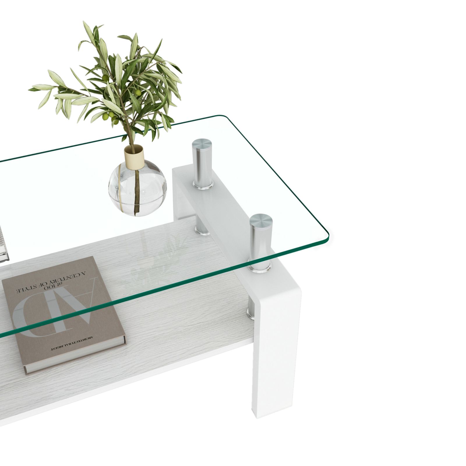 クリアガラス ホワイト脚