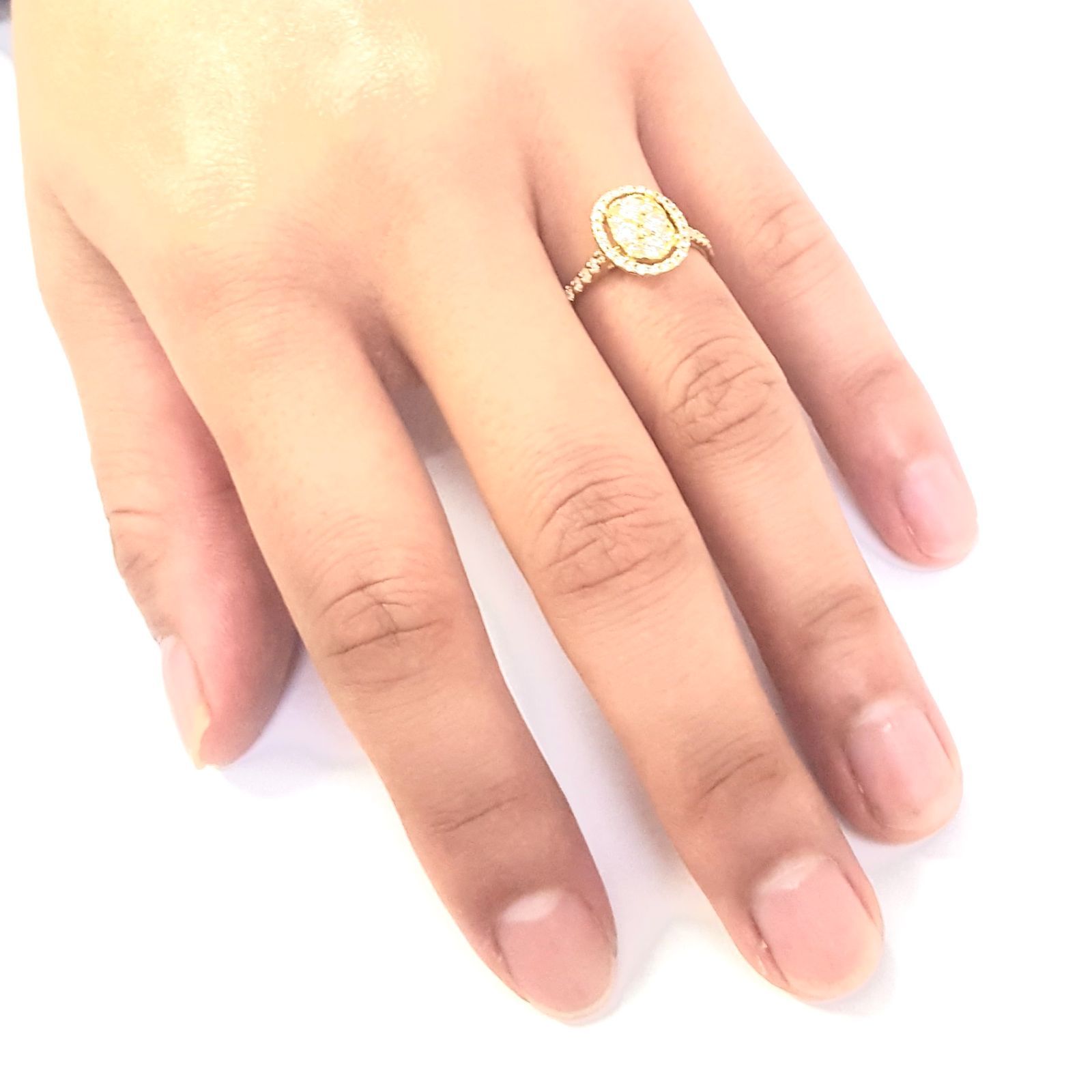 リング 18金 ダイヤモンド 0.54ct K18 YG 天然石 指輪 レディース RM 