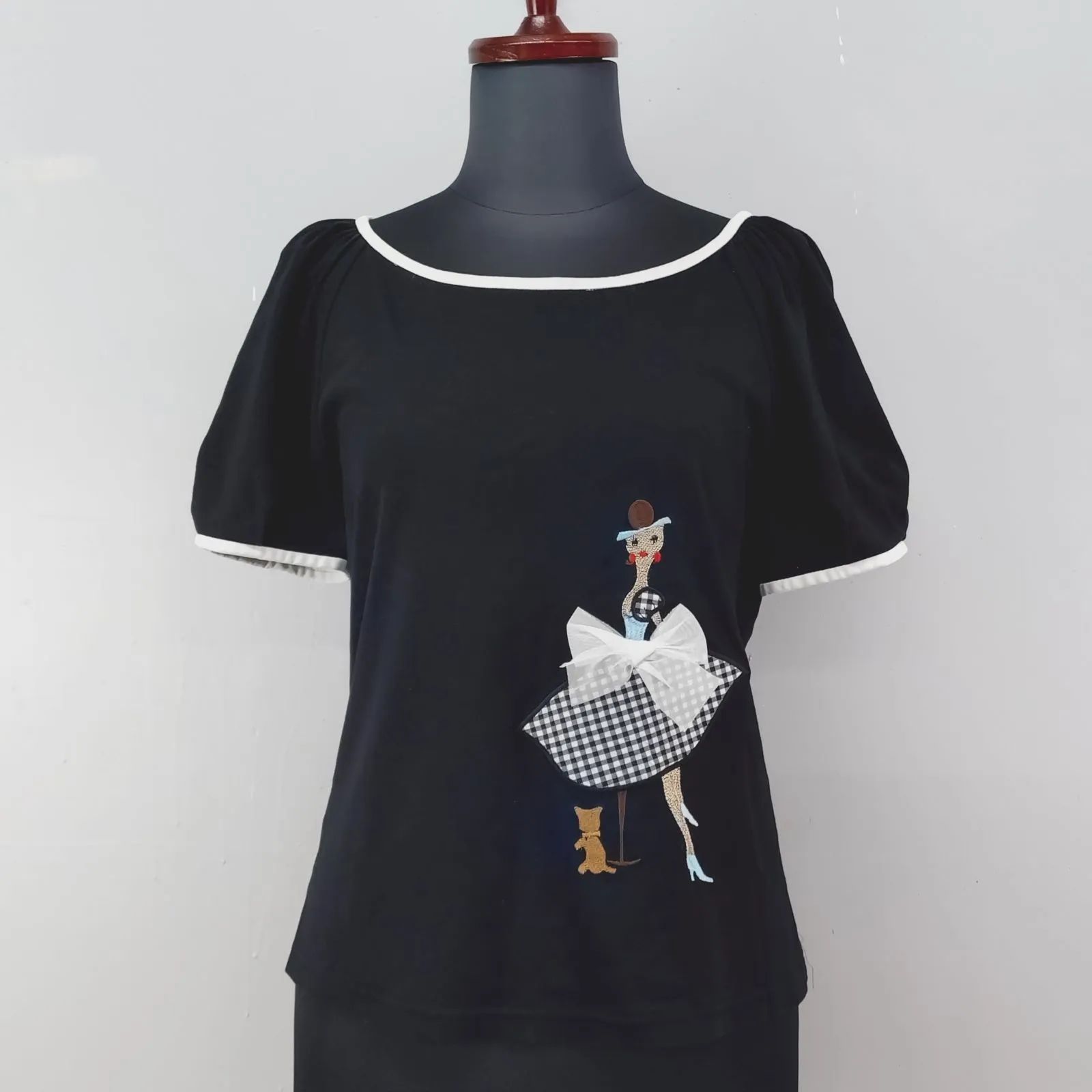 エムズグレイシー リボン Tシャツ カットソー 38 ピンク M'S GRACY 38 サイズ カットソー Tシャツ リボン 刺繍 チュール