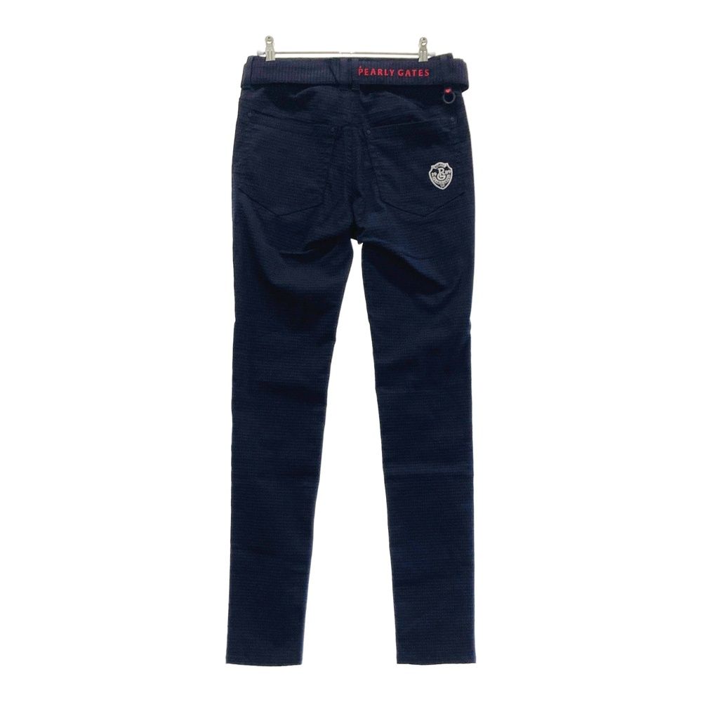 サイズ 0 PEARLY GATES パーリーゲイツ ストレッチパンツ ハート柄 ネイビー系 240101539382 ゴルフウェア レディース ストスト