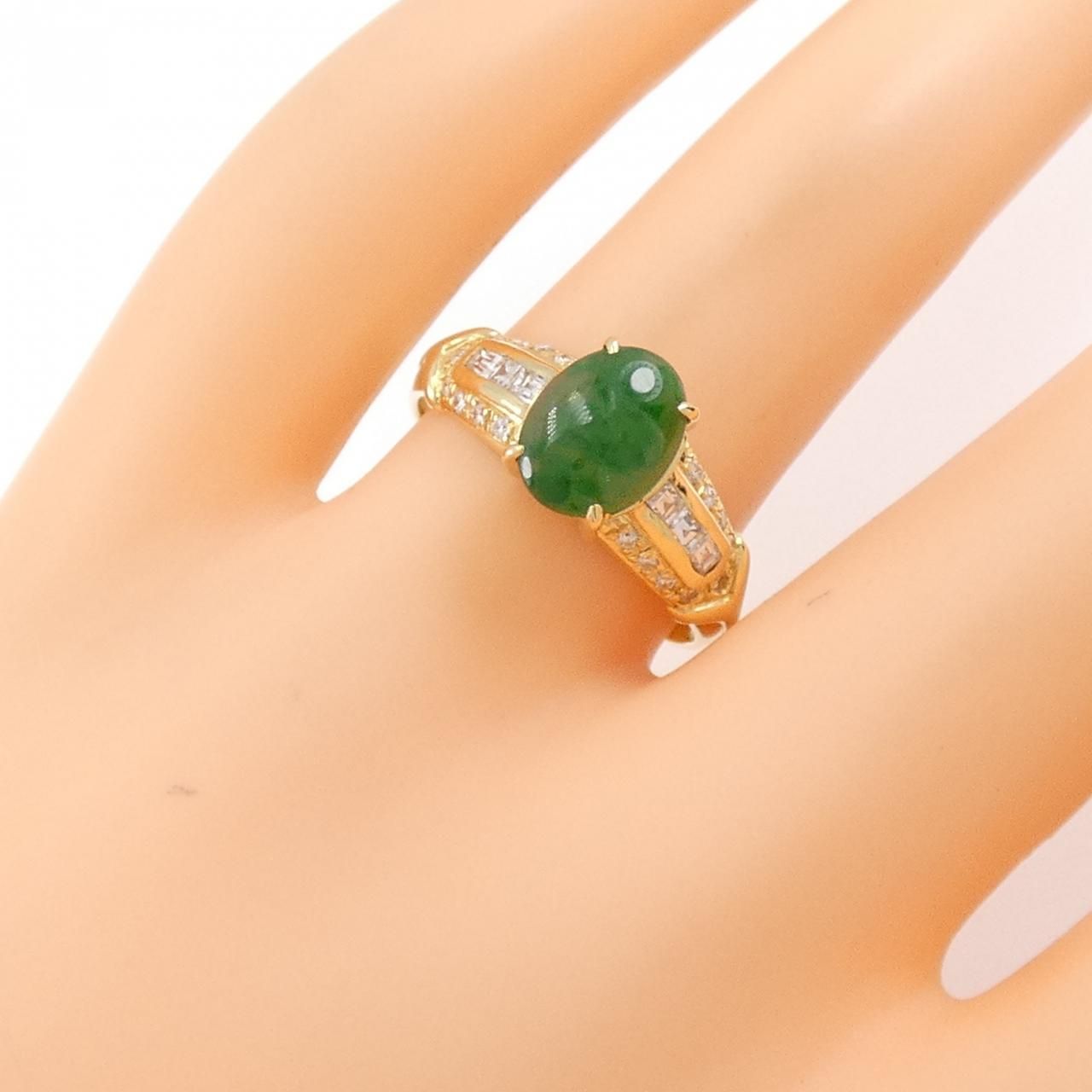 K18YG ヒスイ リング 1.15CT - メルカリ 