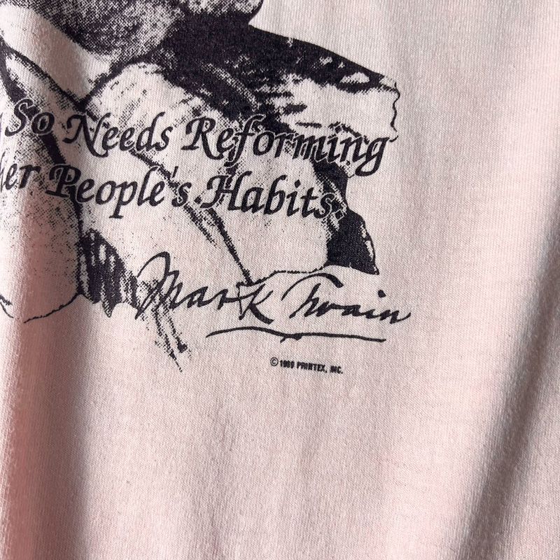 80s USA製 マーク トウェイン プリント 半袖 Tシャツ XL / 80