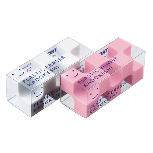 まとめ コクヨ 消しゴム カドケシプチ 鉛筆用 ピンク･ホワイト2色セット ｹｼU750-2 ×50セット