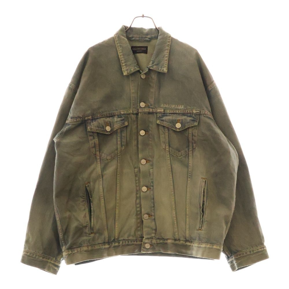 BALENCIAGA バレンシアガ 23AW ユーズド加工 ロゴプリント デニムジャケット ブルー 725034 TNW55 3221