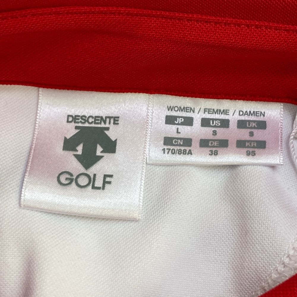 サイズ：L DESCENTE GOLF デサントゴルフ  半袖ポロシャツ  レッド系 [240101422084] ゴルフウェア メンズ ストスト サイズ：L DESCENTE GOLF デサントゴルフ ×JGA 半袖ポロシャツ