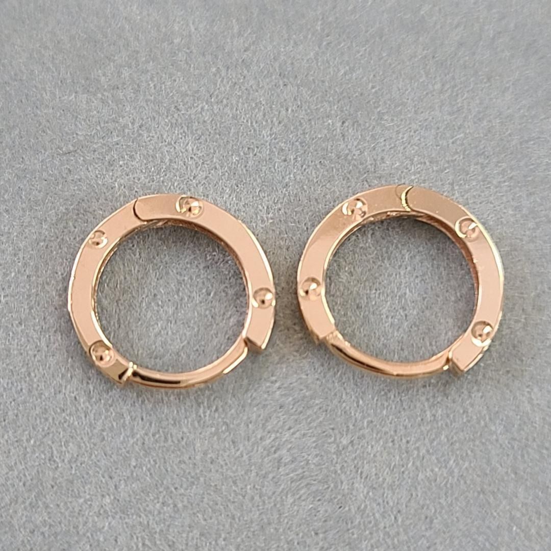 18金 K18 PG ピンクゴールド フープ ピアス 中折れ式