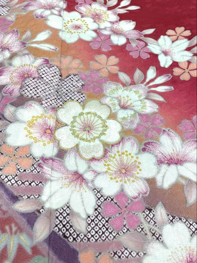 振袖 豪華 銀通し 刺繍 金駒 金彩 紋意匠 桜尽くし 身丈173cm MO2590