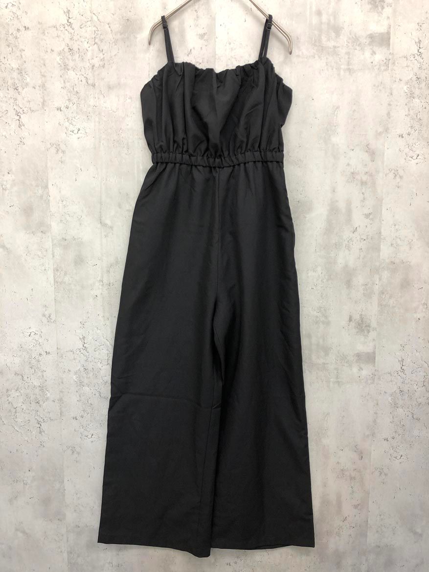 かぐれ　リネンキャミサロペット　黒 かぐれ（カグレ）の「リネンキャミサロペット（サロペット