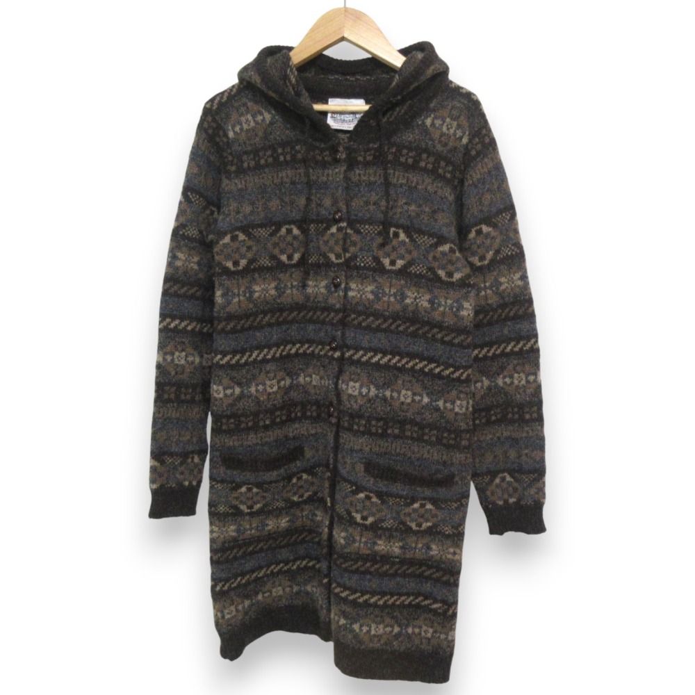 美品ジャミーソンズJamieson's ニットカーディガンフードS