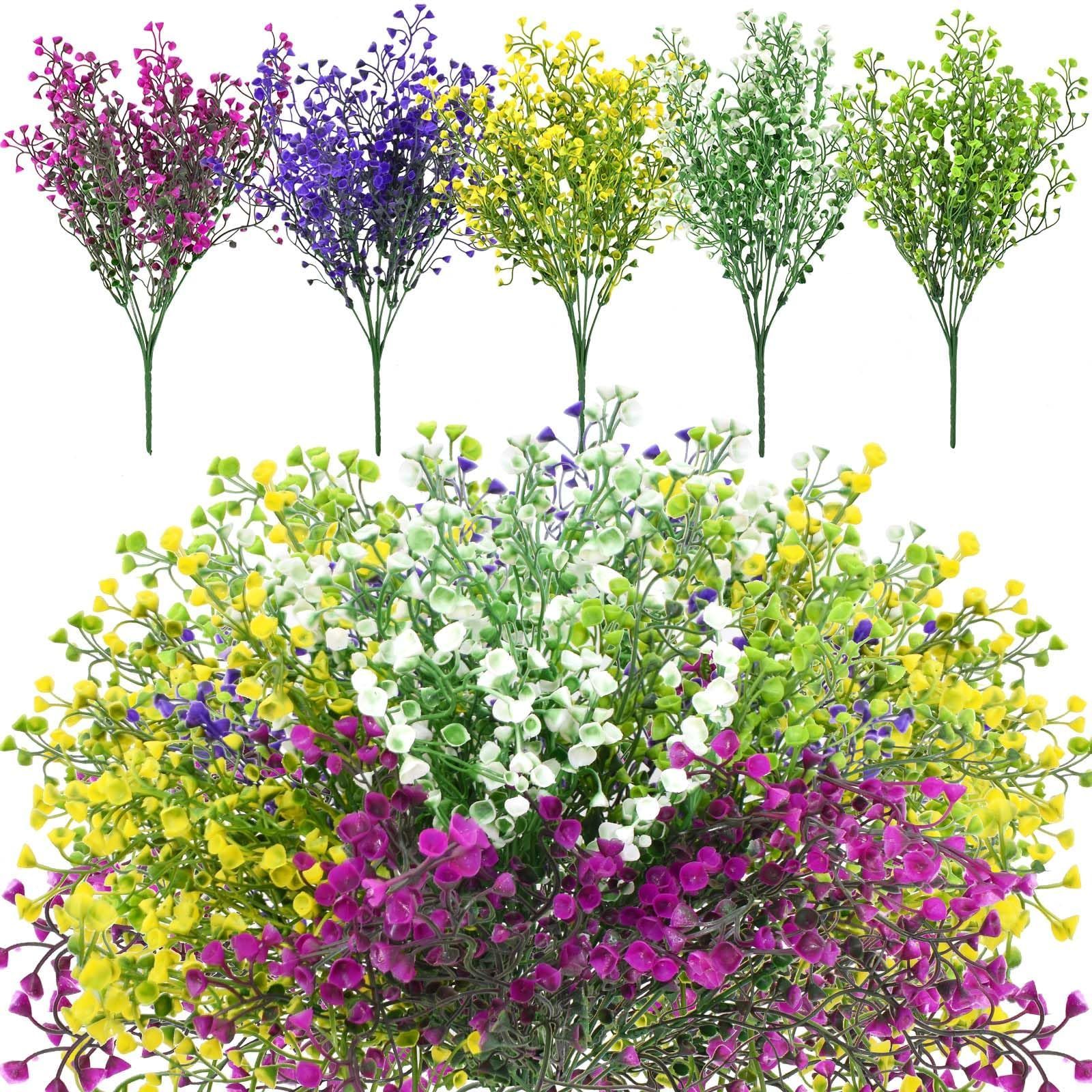 Amazon｜YOSICHY 6束 造花 秋 秋 屋外 フェイクUV耐性植物