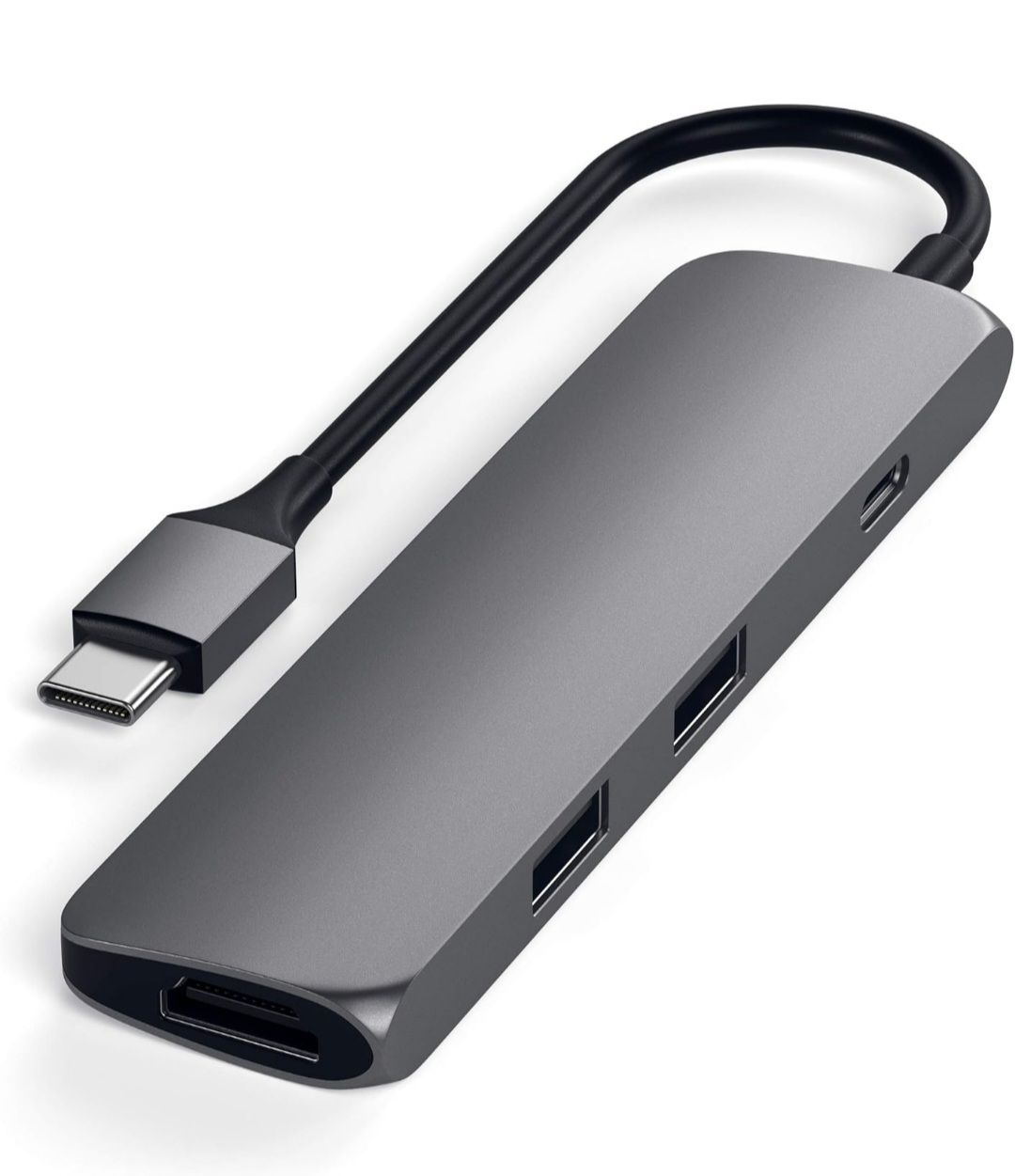 ★Satechi スリム アルミニウム Type-C マルチ アダプター 4K HDMI USB3.0 (スペースグレイ)