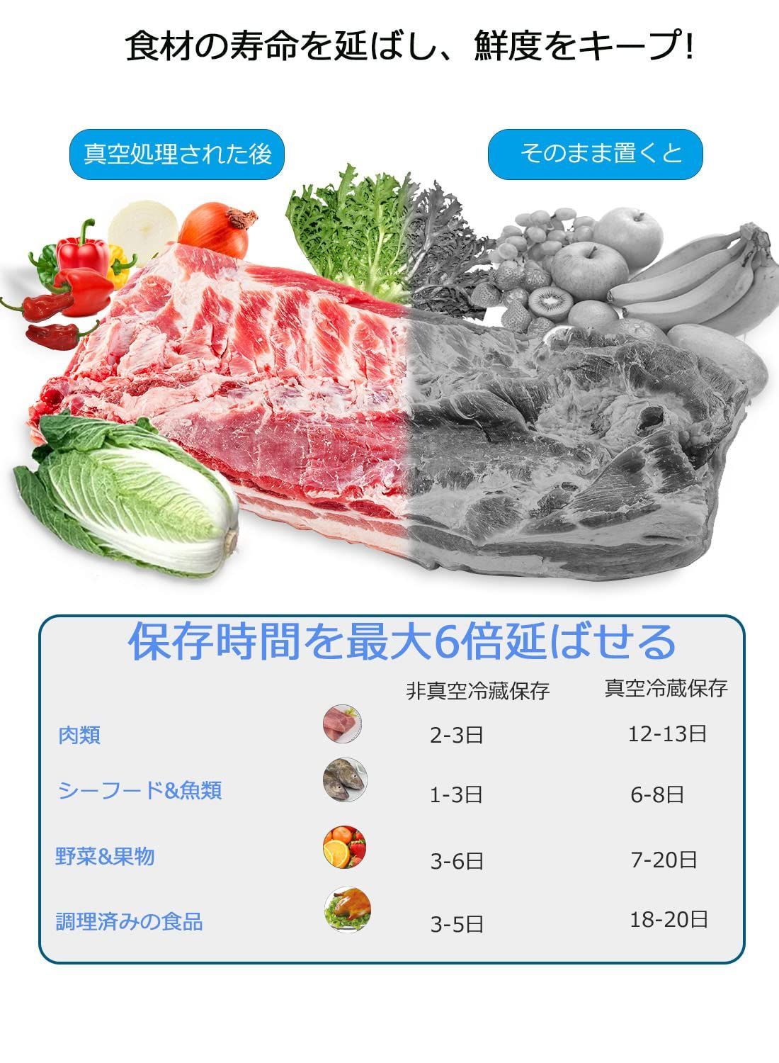 真空パック機 自動 携帯型 食品保存機 小型湿式 乾式真空シール機 真空