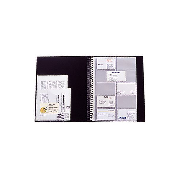 まとめ リヒトラブ リクエスト 名刺帳 ポケット交換タイプ A4タテ 30穴 540カード ヨコ入れ 藍 G8813-11 1冊 ×5セット