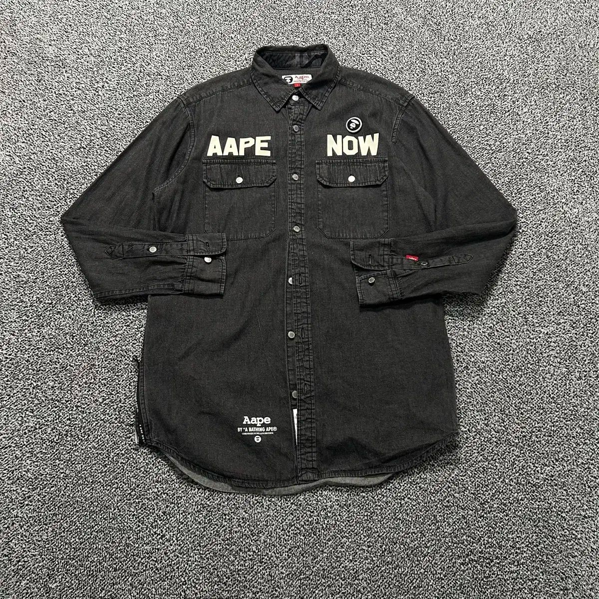 A BATHING APE アベイシングエイプ ブラックデニム デニム シャツ