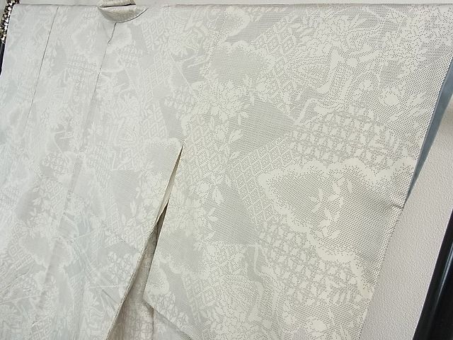 平和屋着物○結城紬 舞花文 証紙付き 正絹 逸品 AAAZ0156zg