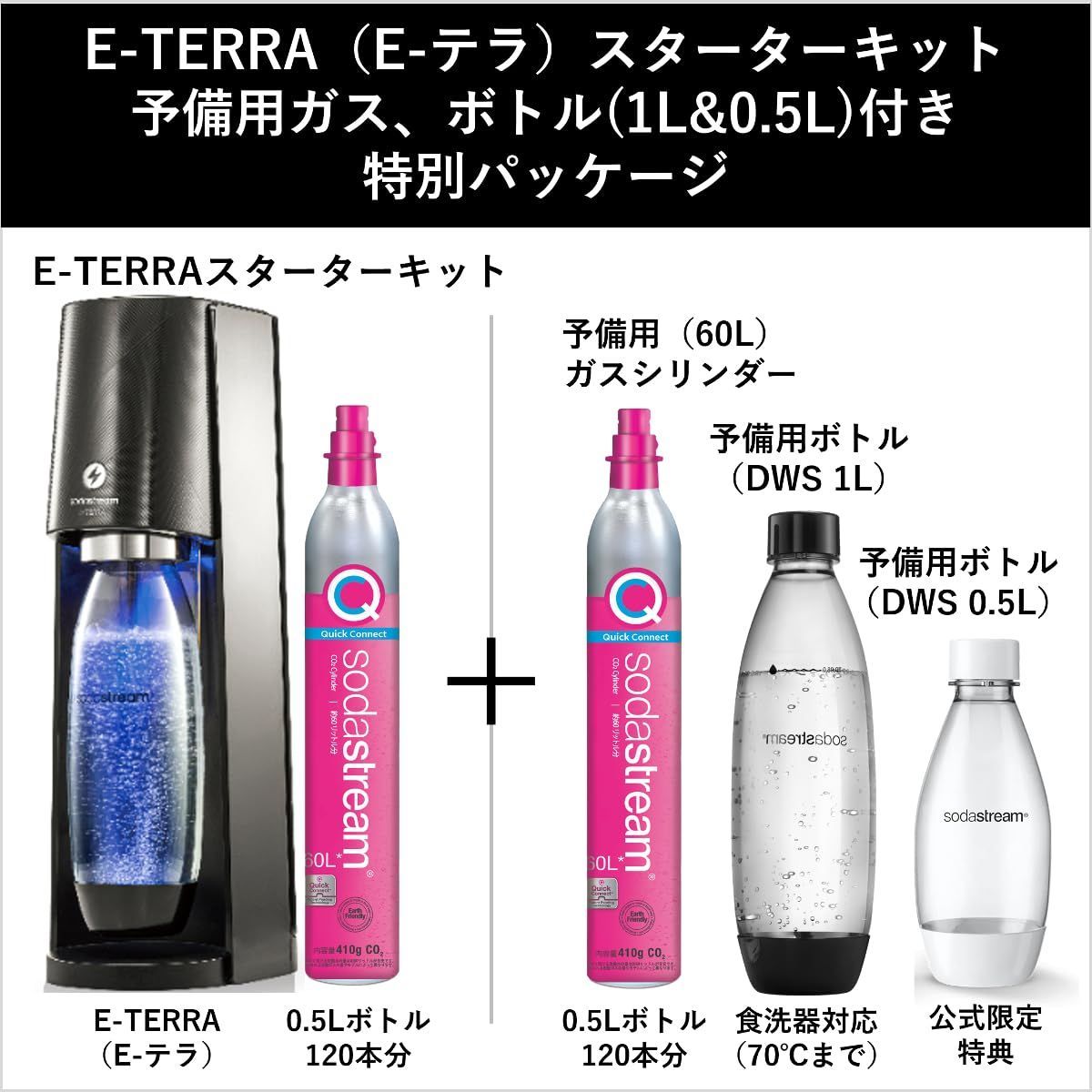 sodastream TERRA ガス2本付 sodastream TERRA ガスシリンダー2本