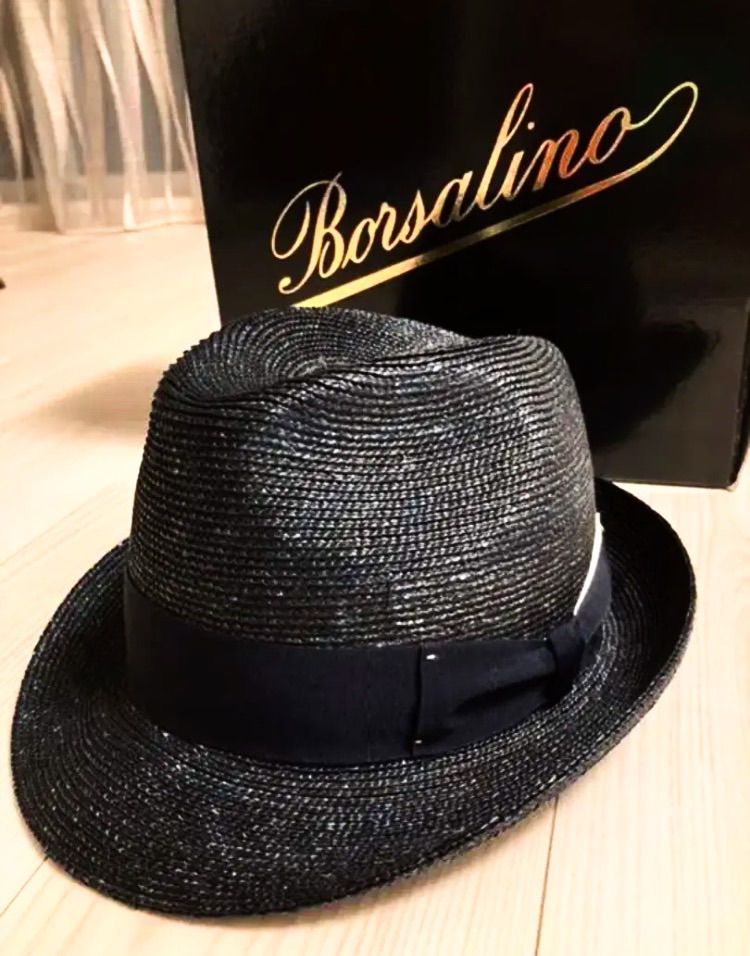 Borsalinoボルサリーノ 新品メンズパナマハット62伊製中折れ麦わら帽子 