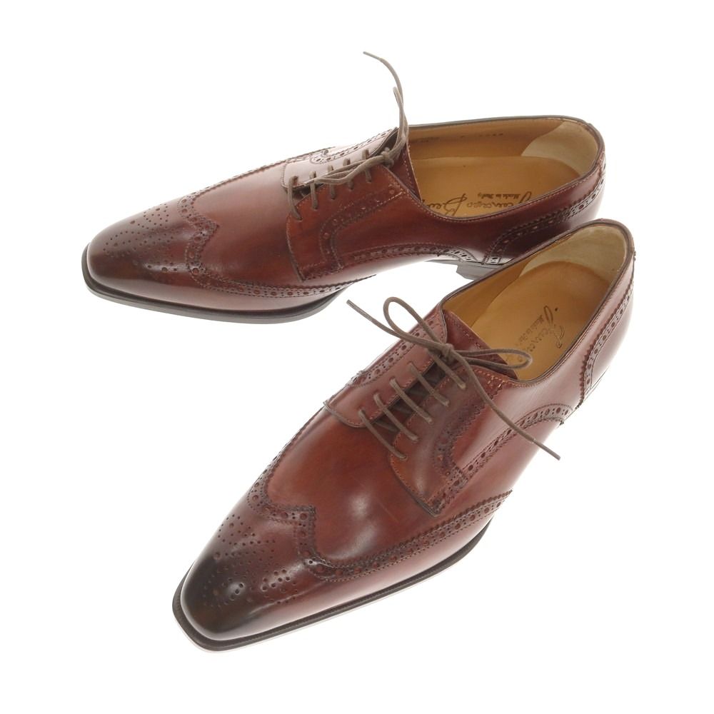♥ フランチェスコ ベニーニョ FRANCESCO BENIGNO ウイングチップ ドレスシューズ ブラウン サイズ7 メンズ