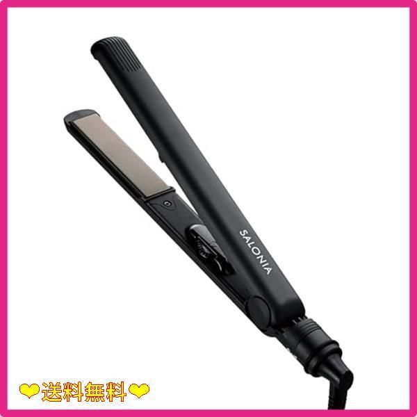 スタッフおすすめブラック_24mm SALONIA サロニア | ストレート ヘアアイロン 【ブラック】 24 コテ 海外対応 立ち上げ最短約30秒 120～230 SL-004S