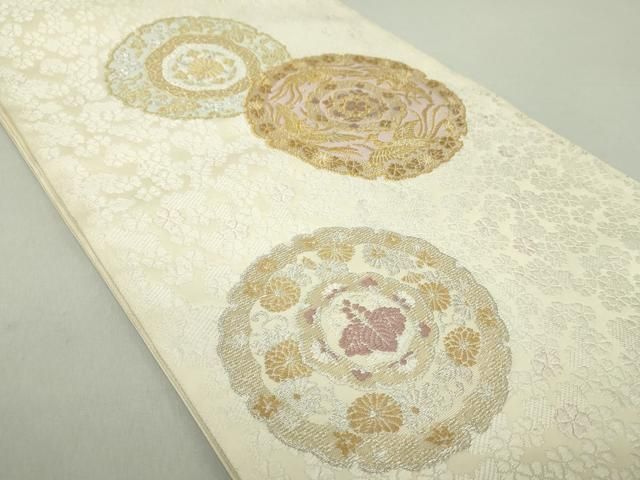 平和屋着物○山口美術織物 皇室 伊勢神宮御用 西陣織 太鼓柄袋帯 唐織  