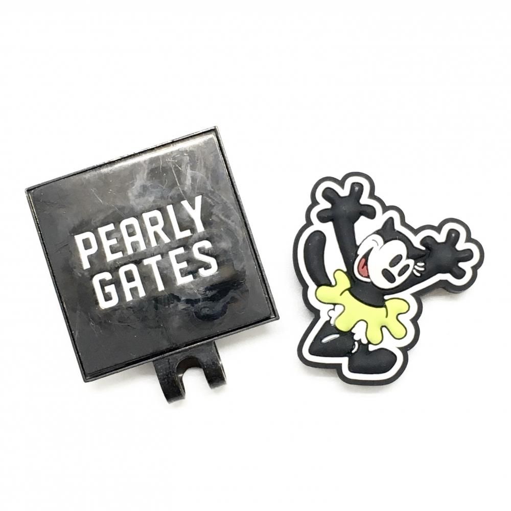 パーリーゲイツ×Disney マグネット式クリップマーカー 黒 オズワルドゴルフ PEARLY GATES