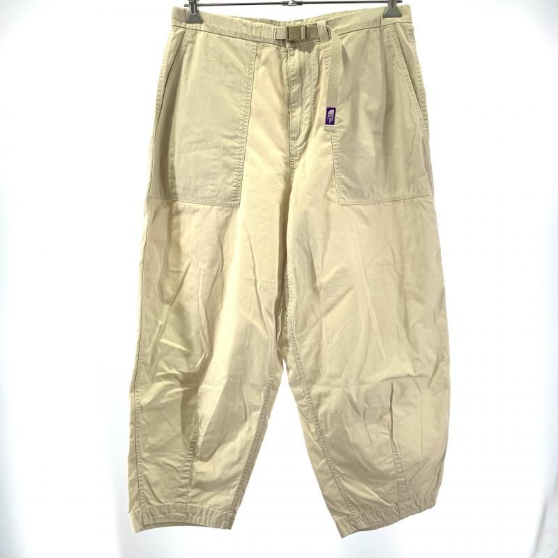 【中古】THE NORTH FACE  PURPLE LABEL Ripstop Wide Cropped Pants サイズ34 ベージュ NT5316N ノースフェイス パープルレーベル リップストップ[19]