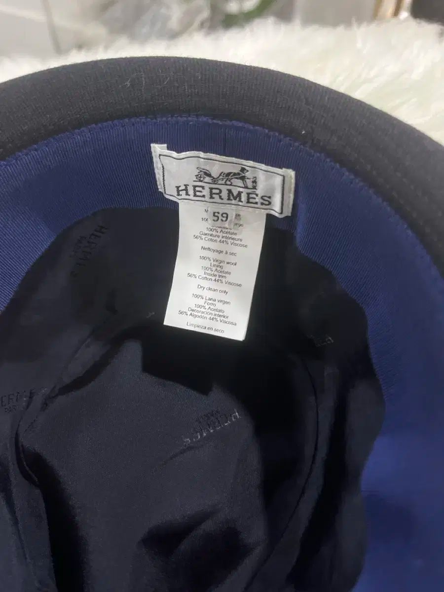 HERMES バケットハット ネイビー 59 HERMES バケットハット ネイビー 59