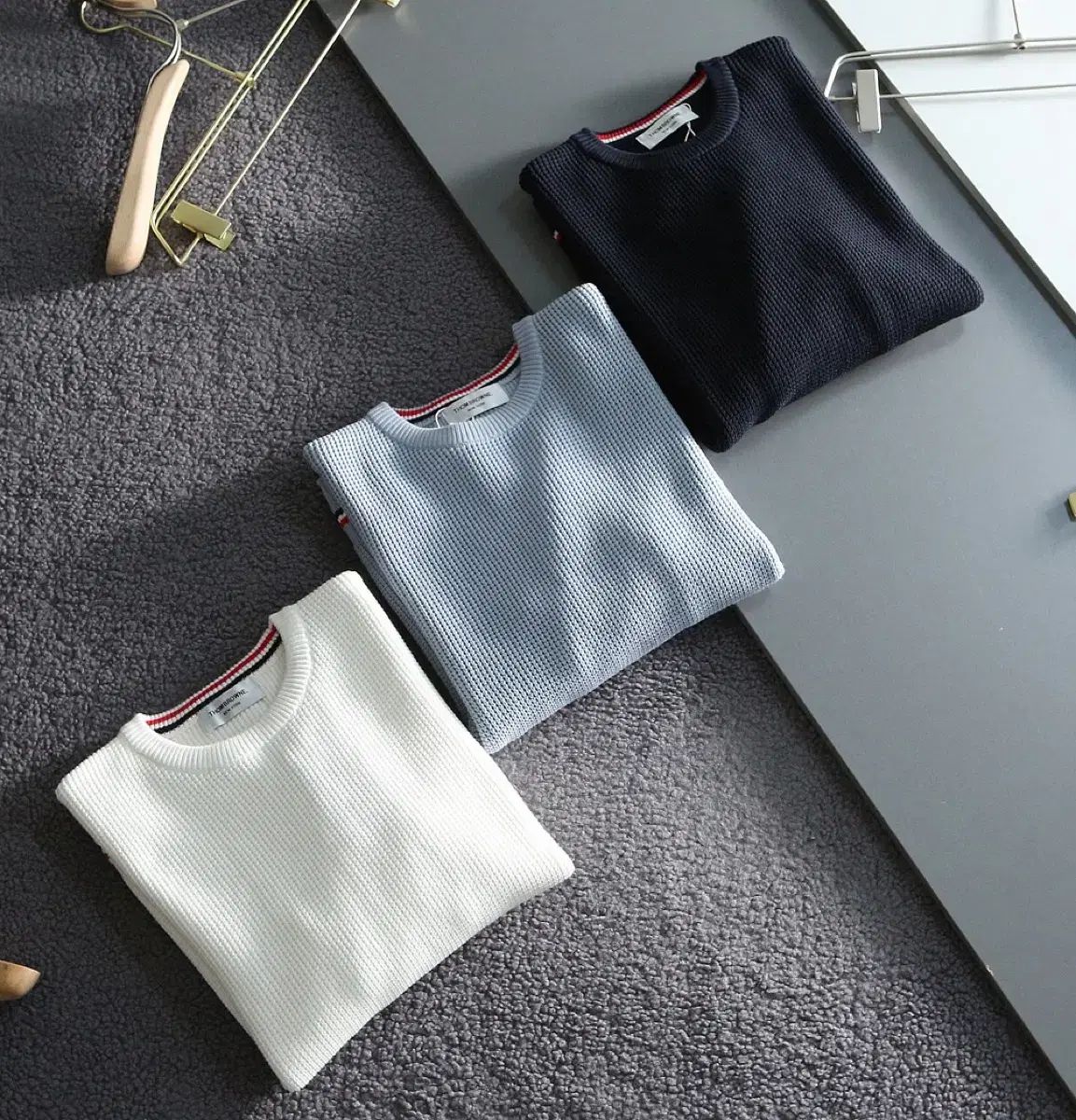 Thom Browne ワッフル Tシャツ 白 ブルー ネイビー