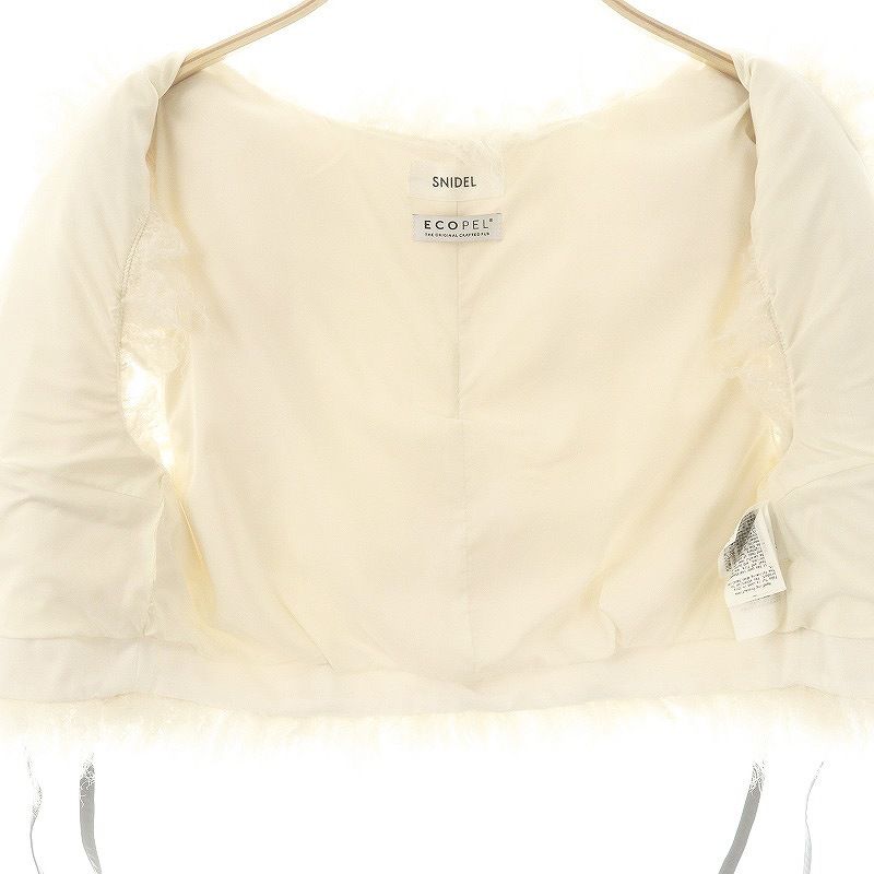 スナイデル SNIDEL 24AW フェイクファージレ ベスト クロップド F アイボリー ブラック /ES ■OS レディース スナイデル SNIDEL 24AW フェイクファージレ ベスト クロップド