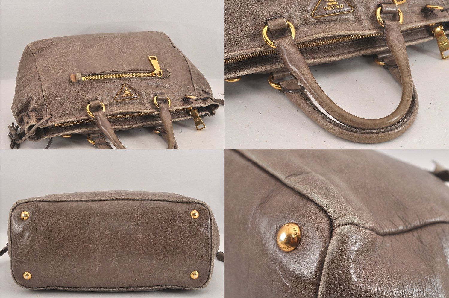 PRADA プラダ ヴィンテージ レザー 2Way ショルダーハンドバッグ