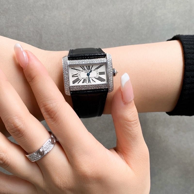 仕上済】カルティエ ミニ タンク ディヴァン SS ダイヤ SS SS  