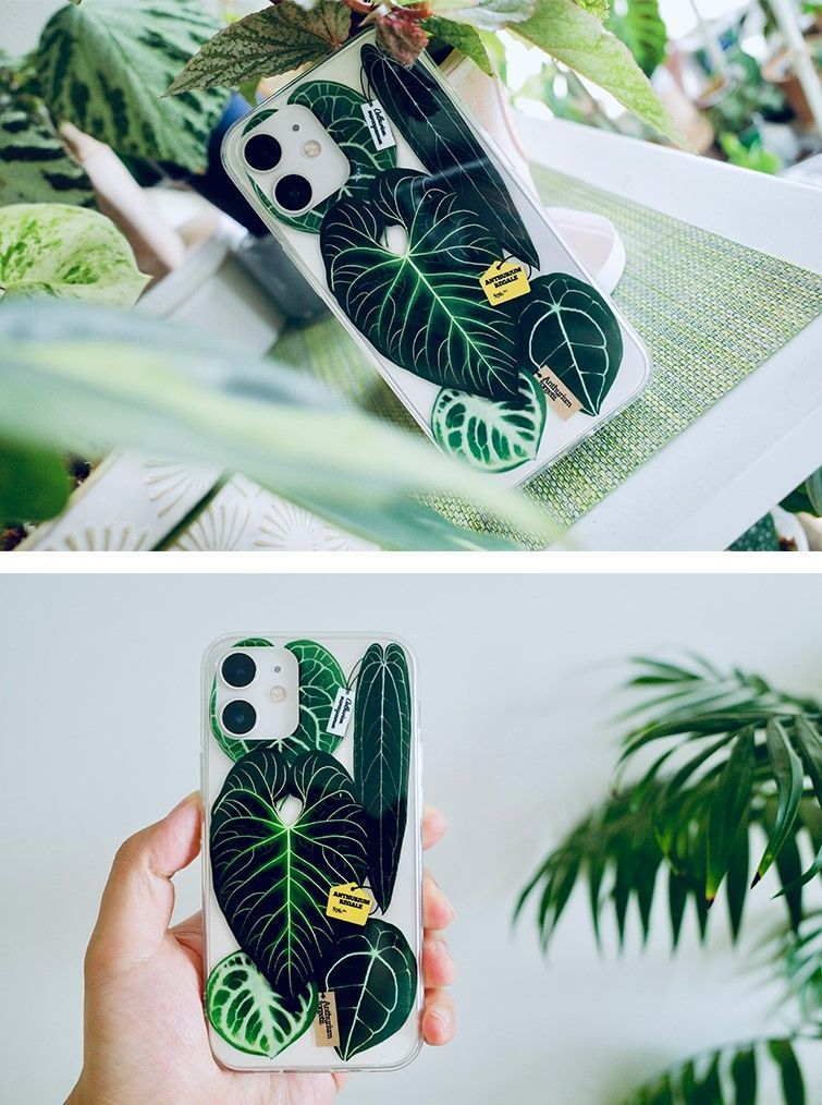 【ホワイトバージョン】熱帯植物 iphone スマホケース  観葉植物 希少 インテリア プレゼント 海外 おすすめ 人気 デザイン