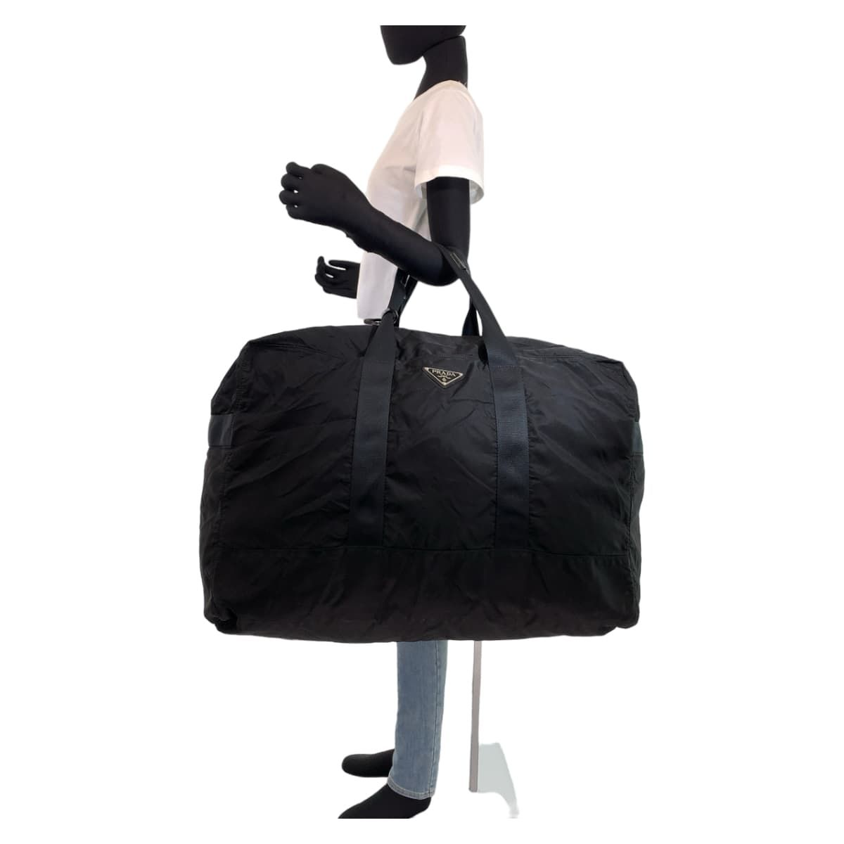 PRADA プラダ テスート 男女兼用 ブラック シルバー金具 ナイロン ボストンバッグ 旅行バッグ 404659