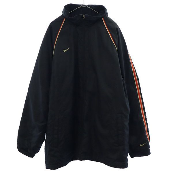ナイキ ロゴ刺繍 中綿ジャケット XL ブラック系 NIKE メンズ 古着 【231127】