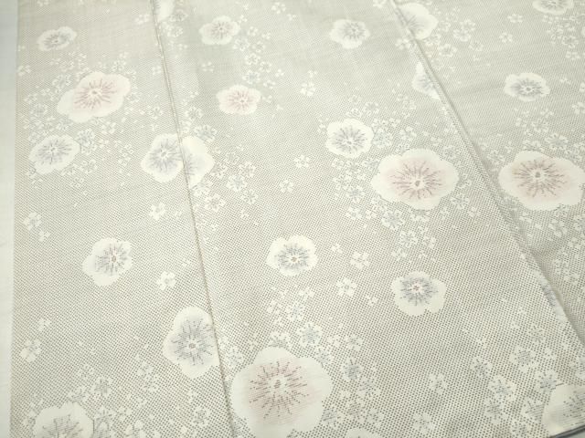平和屋着物○本場大島紬 白大島 7マルキ 舞花文 正絹 逸品 CAAS7097yc