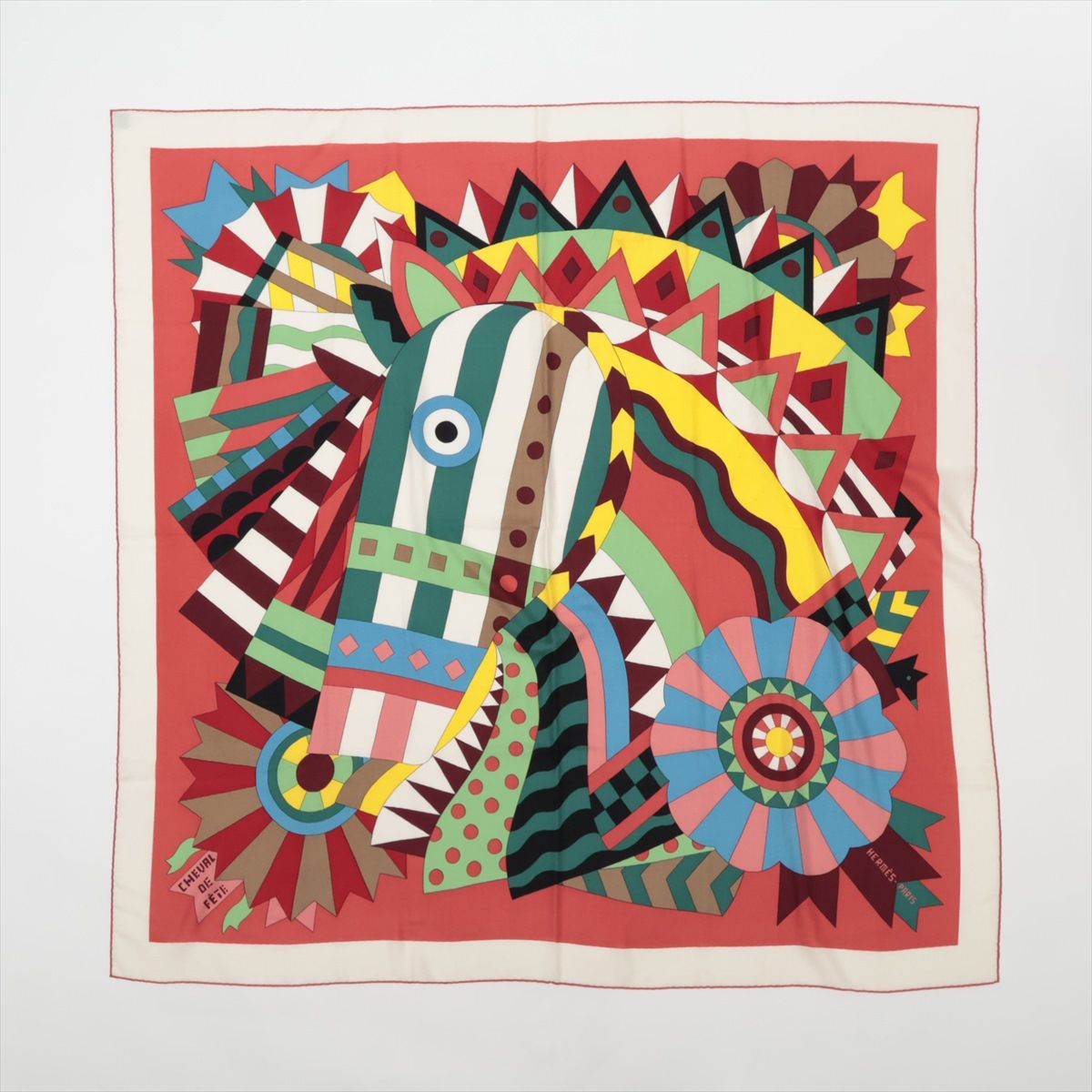 美品 エルメス タグ付 カレ ジェアン Cheval de Fete シュヴァル ドゥ