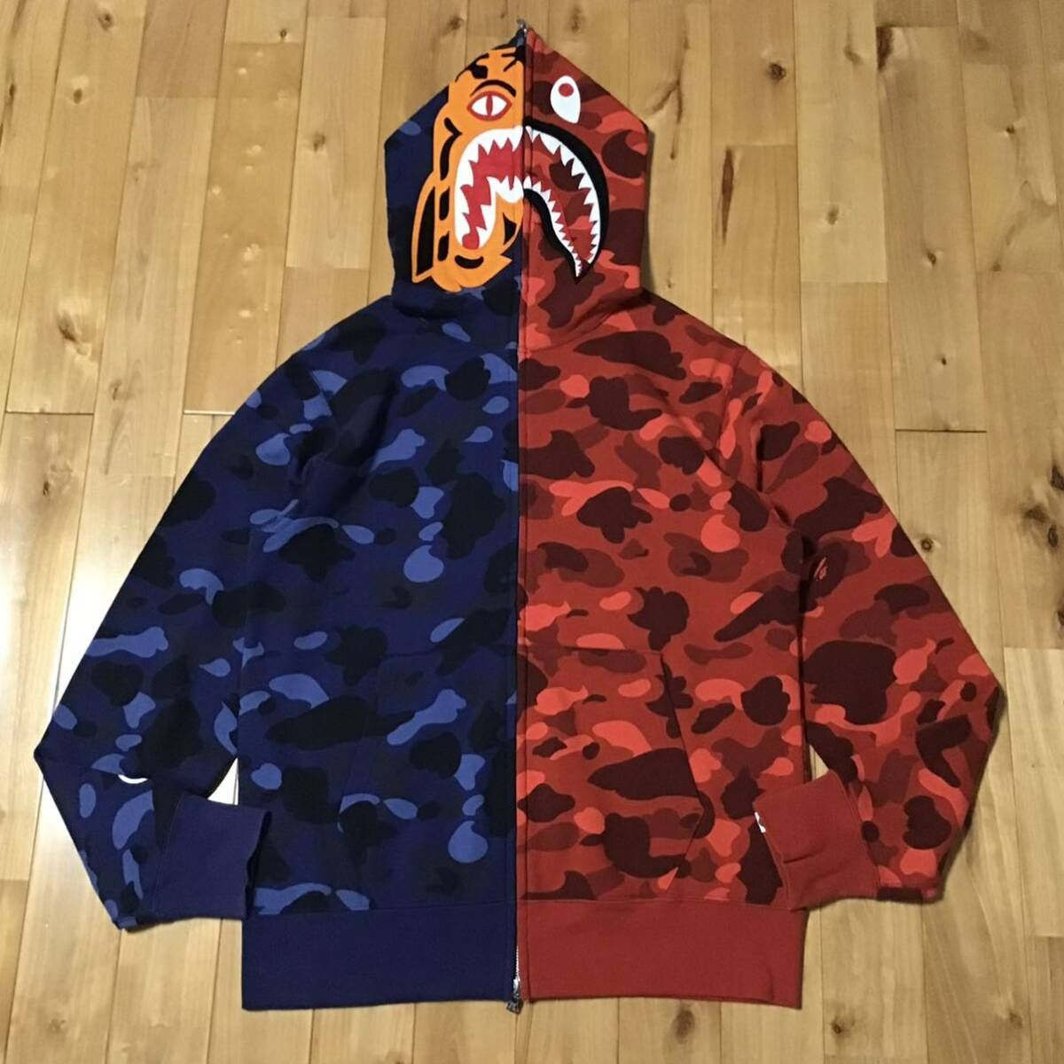 ☆XL☆ Red camo × Blue camo タイガー シャーク パーカー Tiger shark 