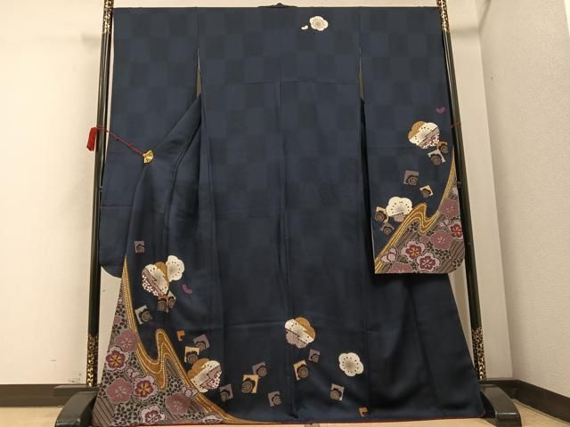 平和屋着物●豪華振袖 梅 桜 金彩 ロング丈 正絹 AABB8202ph