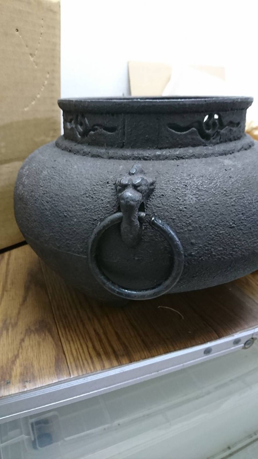 B58180龍敏堂 茶道具 風炉釜 鉄製 茶釜 茶道 釜 上鬼面