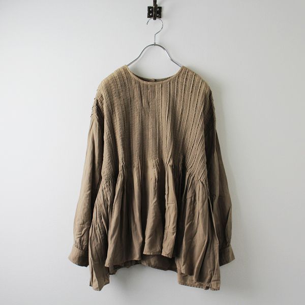 maison de soil メゾンドソイル コットン ピンタック フレアブラウス 1