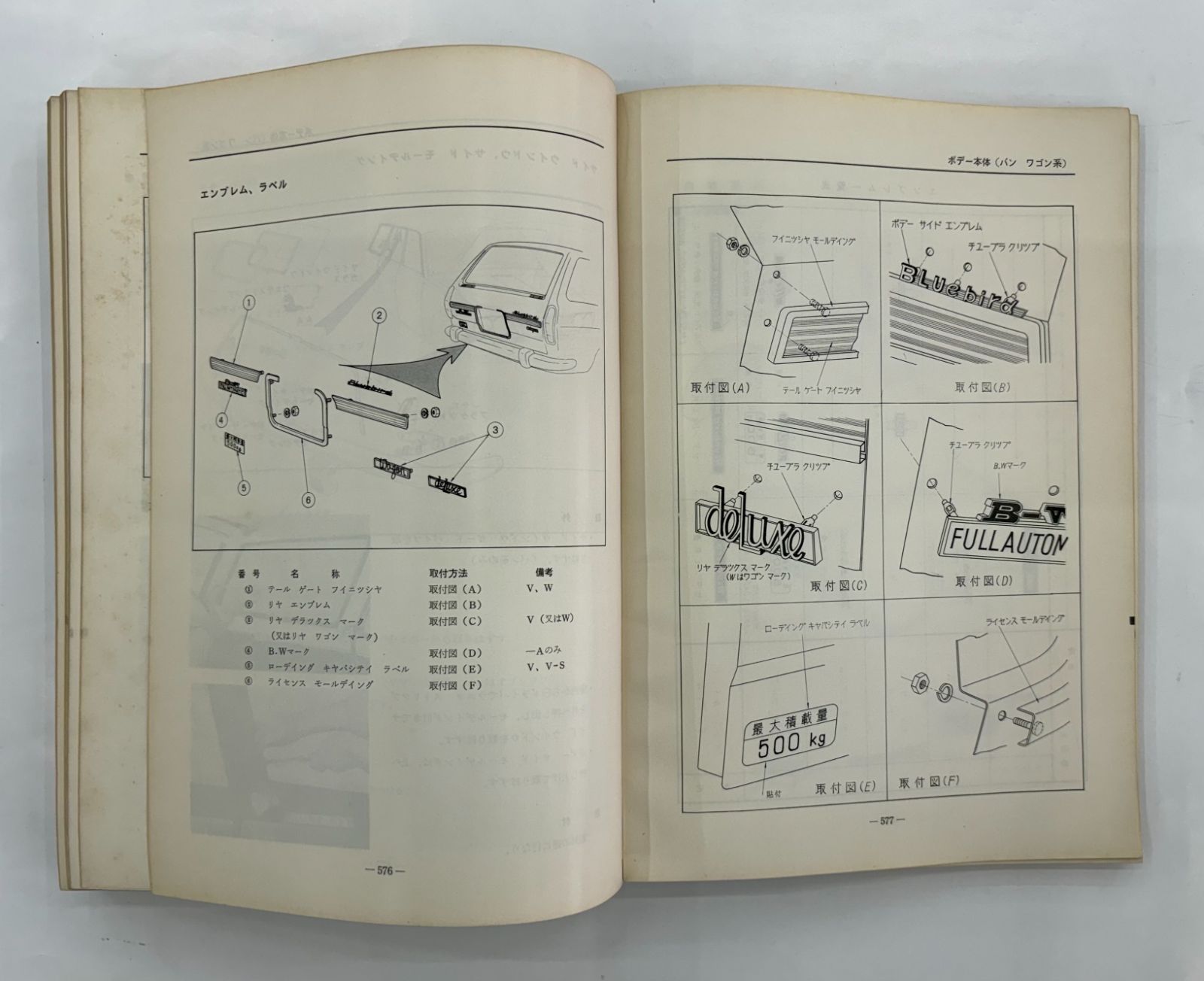 ブルーバード 整備要領書