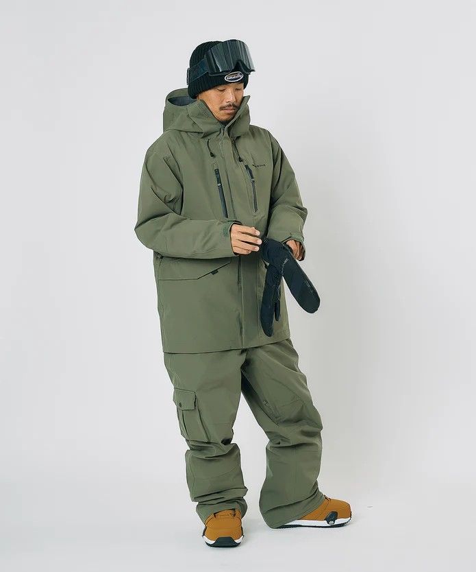  2025 2026 ビラボン 3 L POWSURF BIB スノーパンツ MIL メンズ ウェア(男性用) スノーボード