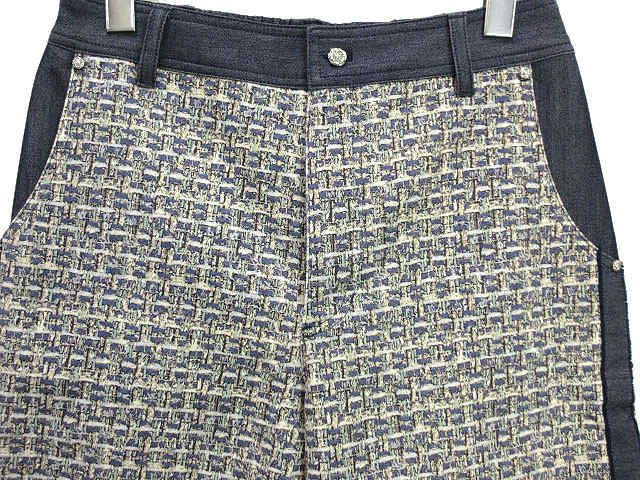新品　インゲボルグ　リントンプリントデニムコンビクロップドパンツ セール】 【OUTLET】リントンプリントデニムコンビクロップド