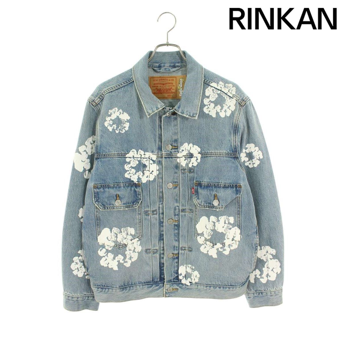 デニムティアーズ ×リーバイス LEVI'S フラワーペイントデニムジャケット メンズ L