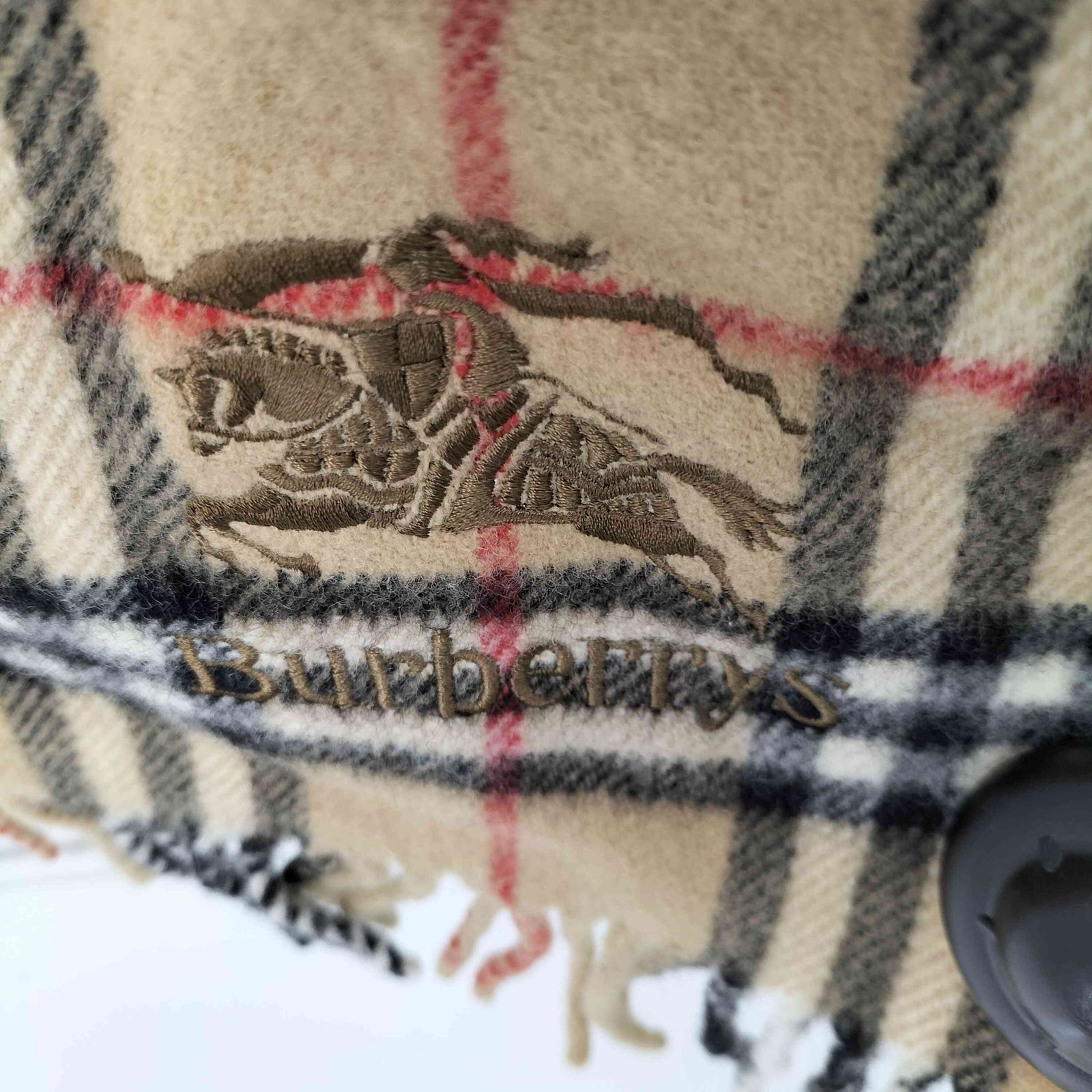 バーバリーズ BURBERRYS ホースロゴ刺繍 ウール100%ブランケット