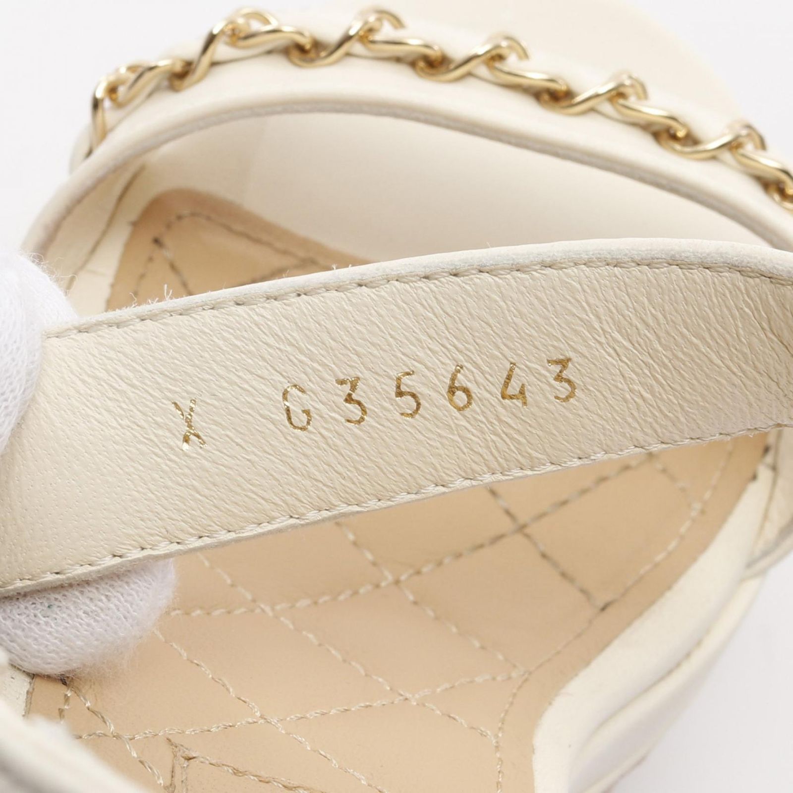 シャネル CHANEL サンダル ココマーク G35643 アイボリー レザー