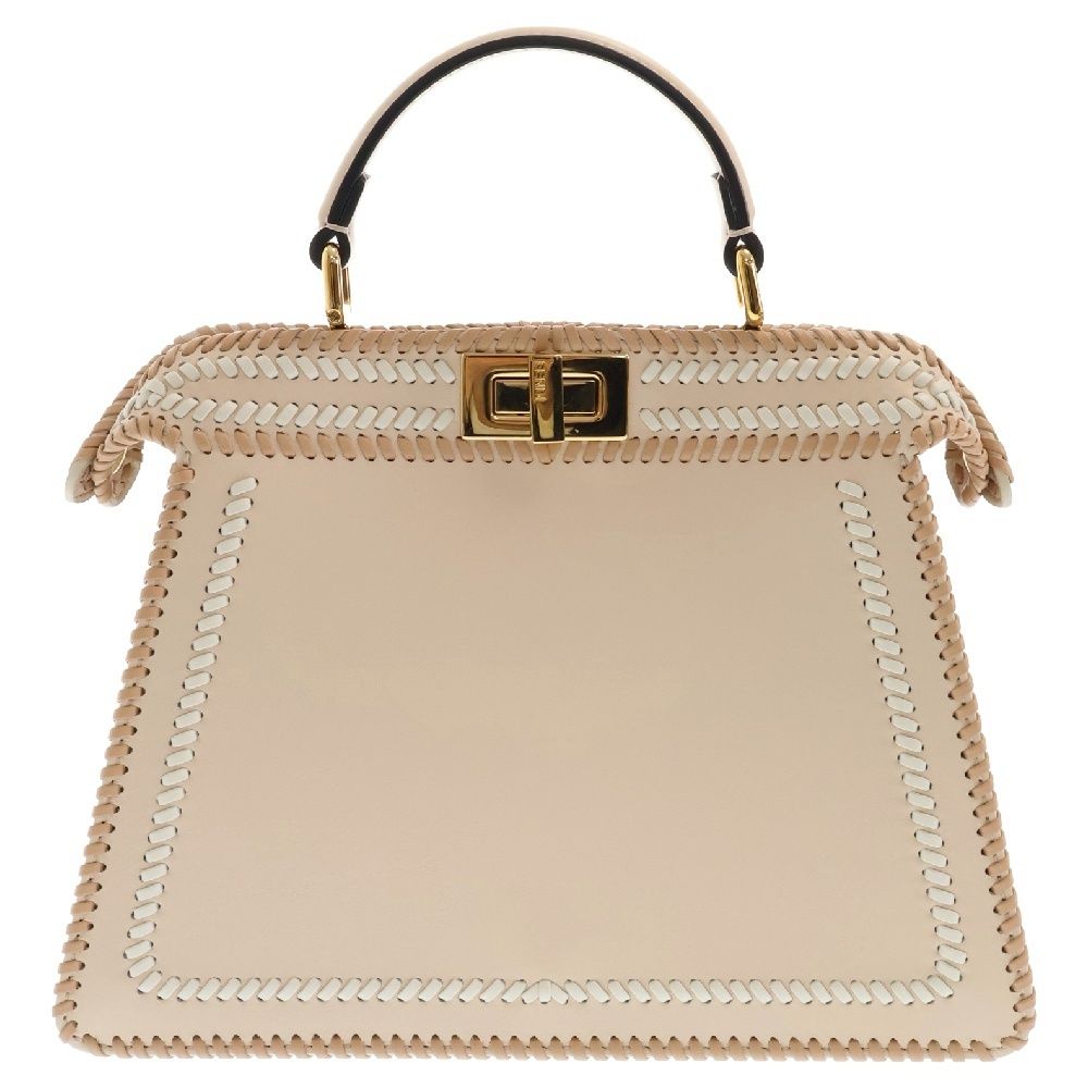 FENDI フェンディ ハンド ショルダー バッグ レザー ベージュ 2way FENDI フェンディ ハンド ショルダー バッグ レザー ベージュ 2way