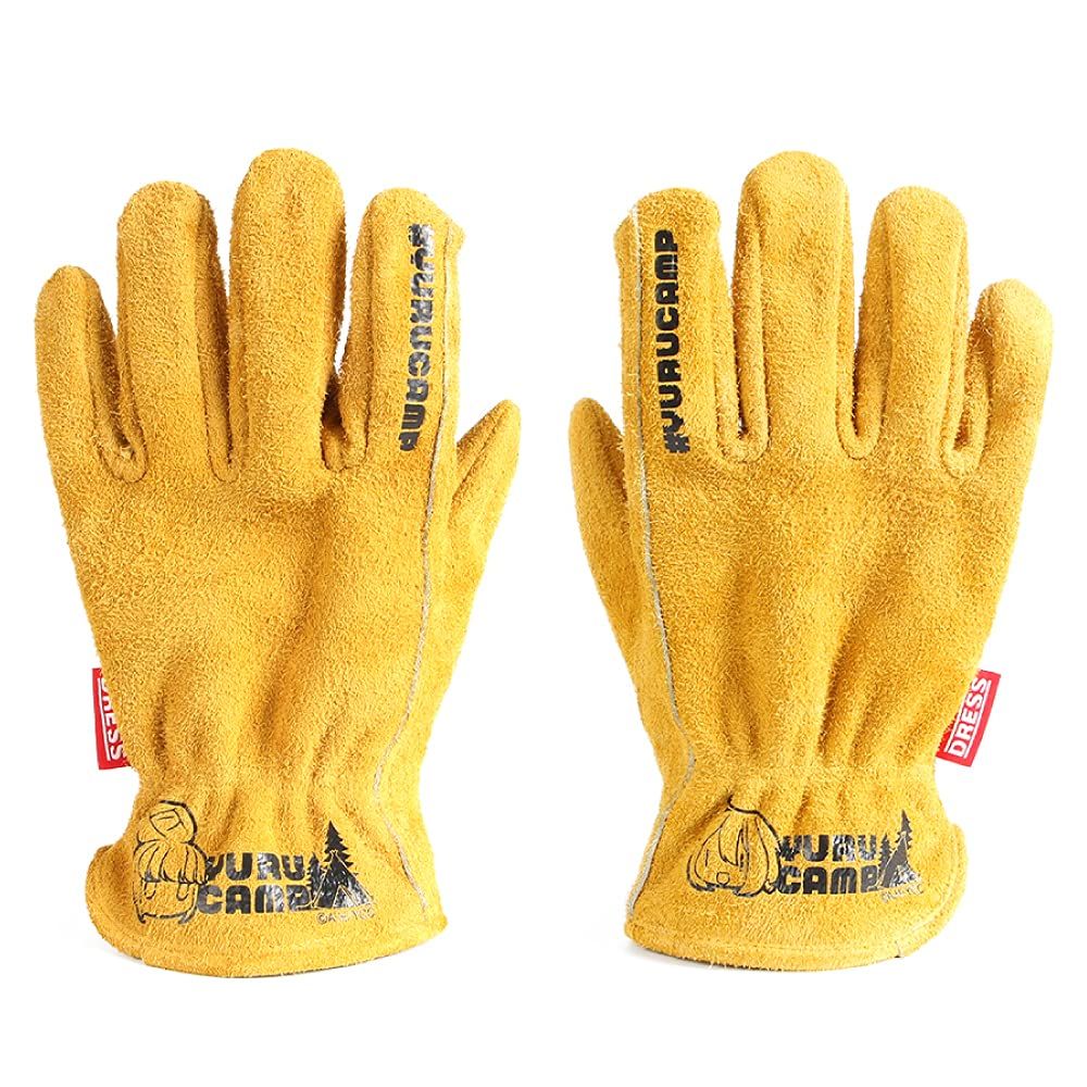 [ドレス] ゆるキャン△牛革アウトドアグローブ【XL】 キャンプ ソロキャン 手袋 焚き火 BBQ レザーグローブ 耐熱 バーベキュー レザー 丈夫 コラボ [XL]